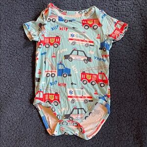Little sleepies colorful Baby Onesie bodysuit with Vehicle Print